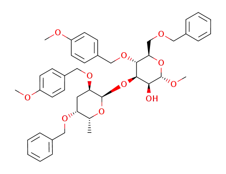 methyl 2-O-benzoyl-(6-O-benzyl-4-O-(p-methoxybenzyl)-3-O-(2'-O-p-methoxybenzyl)-4'-O-benzyl-3',6'-dideoxy-α-D-xylo-hexopyranosyl)-α-D-mannopyranoside
