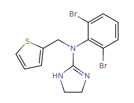 Molecular Structure of 74861-65-7 ((2,6-Dibromo-phenyl)-(4,5-dihydro-1H-imidazol-2-yl)-thiophen-2-ylmethyl-amine)