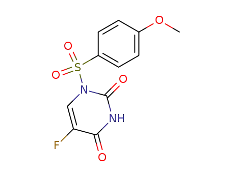 Molecular Structure of 105434-88-6 (5-fluoro-1-[(4-methoxyphenyl)sulfonyl]pyrimidine-2,4(1H,3H)-dione)