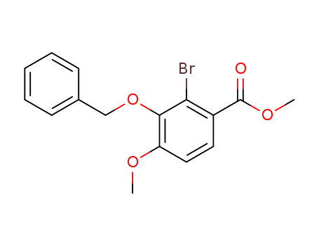 Molecular Structure of 135586-19-5 (2-BroMo-3-benzyloxy-4-Methoxybenzoic Acid Methyl Ester)