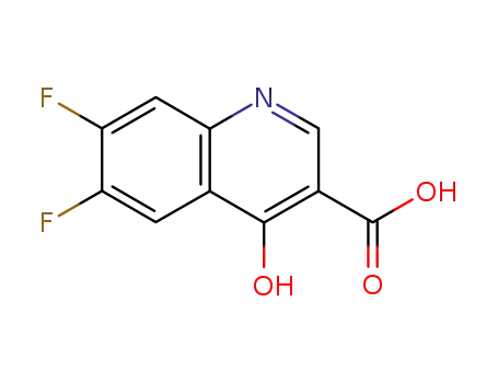 Molecular Structure of 144216-12-6 (6,7-difluoro-4-hydroxyquinoline-3-carboxylic acid)
