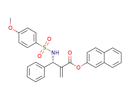Molecular Structure of 1056904-12-1 (naphthalen-2-yl (S)-2-((4-Methoxyphenylsulfonamido)(phenylmethyl))acrylate)