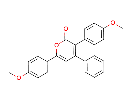 Molecular Structure of 143326-38-9 (2H-Pyran-2-one, 3,6-bis(4-methoxyphenyl)-4-phenyl-)