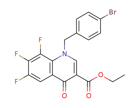 Molecular Structure of 214602-38-7 (1-(4-Bromo-benzyl)-6,7,8-trifluoro-4-oxo-1,4-dihydro-quinoline-3-carboxylic acid ethyl ester)