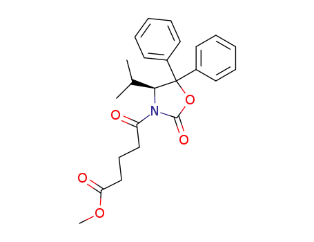 Molecular Structure of 218800-37-4 ((S)-3-<4-(methoxycarbonyl)-1-oxobutyl>-4-(1-methylethyl)-5,5-diphenyloxazolidin-2-one)