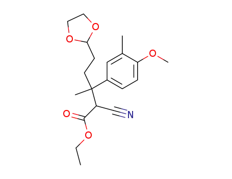 2-cyano-5-[1,3]dioxolan-2-yl-3-(4-methoxy-3-methyl-phenyl)-3-methyl-pentanoic acid ethyl ester