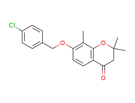 Molecular Structure of 121485-28-7 (7-(4-Chloro-benzyloxy)-2,2,8-trimethyl-chroman-4-one)