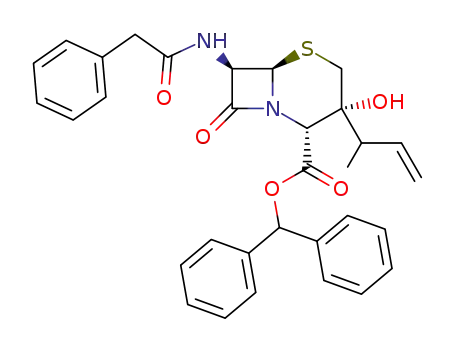 diphenylmethyl 7-phenylacetylamino-3-hydroxy-3-(1-methylprop-2-enyl)cepham-4-carboxylate