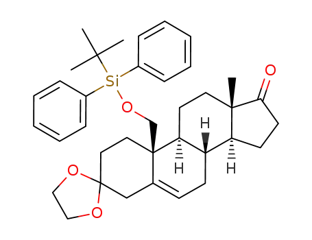 Molecular Structure of 233768-83-7 (19-(tert-butyldiphenylsiloxy)-3,3-(ethylenedioxy)-5-androsten-17-one)