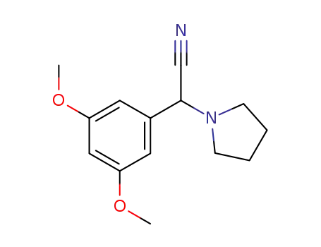 Molecular Structure of 1108730-66-0 (2-(3,5-dimethoxyphenyl)-2-(pyrrolidin-1-yl)acetonitrile)
