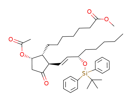 7-{(1R,2R,5S)-5-Acetoxy-2-[(E)-(S)-3-(tert-butyl-diphenyl-silanyloxy)-oct-1-enyl]-3-oxo-cyclopentyl}-heptanoic acid methyl ester