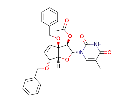 (1R,3R,4R,5R,8R)-4-Acetoxy-5,8-bis(benzyloxy)-3-(thymin-1-yl)-2-oxabicyclo[3.3.0]oct-6-ene