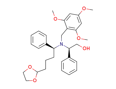 Molecular Structure of 205526-46-1 ((1S,1'R)-1-[N-(2,4,6-trimethoxybenzyl)-N-2'-hydroxy-1'-phenylethylamino]-5,5-ethylenedioxy-1-phenylpentane)