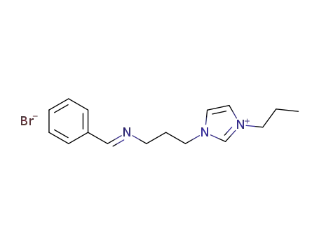3-(3-{[1-phenyl-meth-(E)-ylidene]-amino}-propyl)-1-propyl-3H-imidazol-1-ium bromide