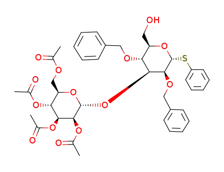 phenyl O-(3,4,6-tri-O-acetyl-α-D-mannopyranosyl)-(1-3)-2,4-di-O-benzyl-1-thio-α-D-mannopyranoside
