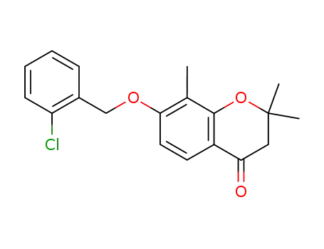 Molecular Structure of 121485-27-6 (7-(2-Chloro-benzyloxy)-2,2,8-trimethyl-chroman-4-one)