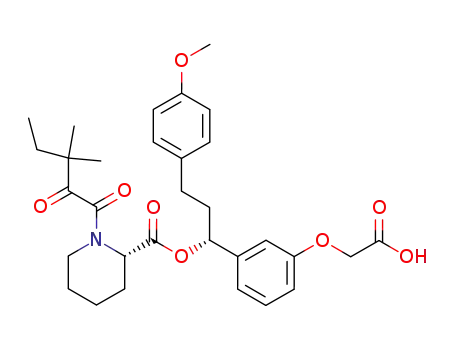 (S)-1-(3,3-Dimethyl-2-oxo-pentanoyl)-piperidine-2-carboxylic acid (R)-1-(3-carboxymethoxy-phenyl)-3-(4-methoxy-phenyl)-propyl ester