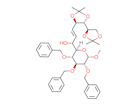 (E)-(R)-3-((4S,5R,4'R)-2,2,2',2'-Tetramethyl-[4,4']bi[[1,3]dioxolanyl]-5-yl)-1-((2R,3S,4S,5R,6S)-3,4,5-tris-benzyloxy-6-methoxy-tetrahydro-pyran-2-yl)-prop-2-en-1-ol