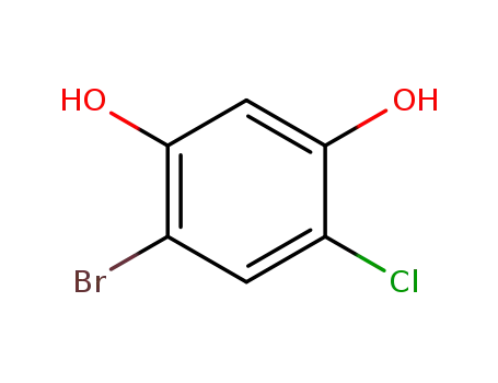 Molecular Structure of 126521-73-1 (1,3-BENZENEDIOL, 4-BROMO-6-CHLORO-)