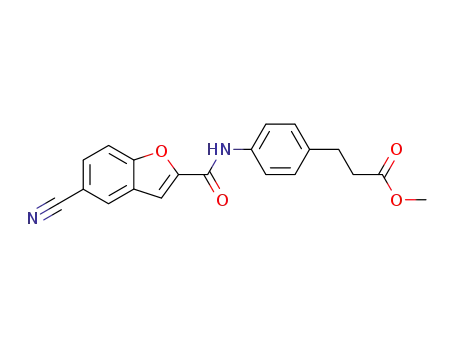 Molecular Structure of 174774-61-9 (methyl 3-[4-(5-cyanobenzofuran-2-carboxamido)phenyl]propionate)