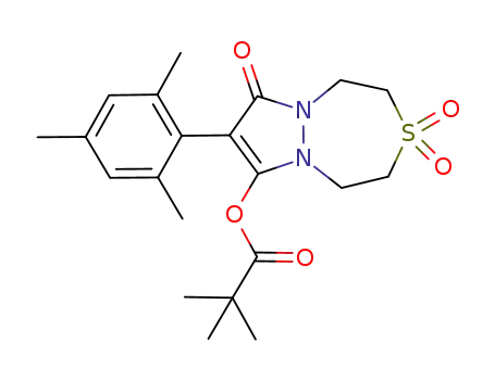 2,2-dimethylpropionic acid 3,3,9-trioxo-8-(2,4,6-trimethylphenyl)-2,3,4,5-tetrahydro-1H,9H-3λ6-pyrazolo[1,2-d][1,4,5]thiadiazepin-7-yl ester