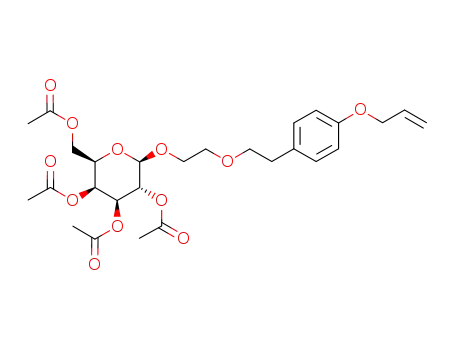 Molecular Structure of 1061302-97-3 (5-(4-allyloxyphenyl)-3-oxapentyl 2,3,4,6-tetra-O-acetyl-β-D-galactopyranoside)