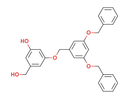 Molecular Structure of 129835-71-8 (Benzenemethanol,
3-[[3,5-bis(phenylmethoxy)phenyl]methoxy]-5-hydroxy-)