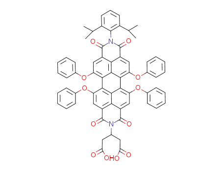 Molecular Structure of 1093664-54-0 (N-(2,6-diisopropylphenyl)-N'-(2-(1,3-dicarboxypropyl))-1,6,7,12-tetraphenoxyperylene-3,4:9,10-tetracarboxdiimide)