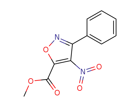 Molecular Structure of 84679-59-4 (5-Isoxazolecarboxylic acid, 4-nitro-3-phenyl-, methyl ester)