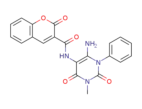 2H-1-Benzopyran-3-carboxamide,  N-(6-amino-1,2,3,4-tetrahydro-3-methyl-2,4-dioxo-1-phenyl-5-pyrimidinyl)-2-oxo-