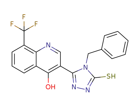 3-(4-benzyl-5-mercapto-4H-1,2,4-triazol-3-yl)-8-(trifluoromethyl)quinolin-4-ol