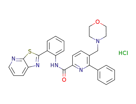 5-(morpholinomethyl)-6-phenyl-N-(2-(thiazolo[5,4-b]pyridin-2-yl)phenyl)picolinamide hydrochloride
