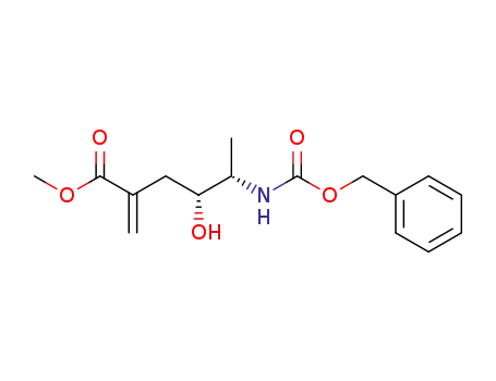 Molecular Structure of 241149-73-5 ((2'R,3'S)-methyl 2-[3-(benzyloxycarbonylamino)-2-hydroxybutyl]propenoate)