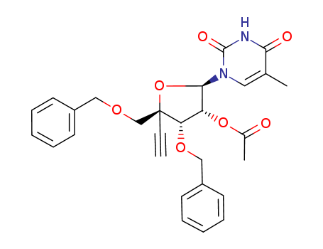 Uridine,4′-C-ethynyl-5-methyl-3′,5′-bis-O-(phenylmethyl)-,2′-acetate