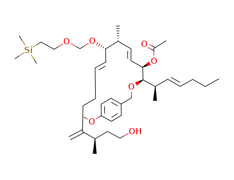 Acetic acid (2E,6E)-(1R,4R,5S,11R)-13-hydroxy-1-[(E)-(1R,2R)-1-(4-methoxy-benzyloxy)-2-methyl-hept-3-enyl]-4,11-dimethyl-10-methylene-5-(2-trimethylsilanyl-ethoxymethoxy)-trideca-2,6-dienyl ester