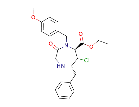 (5S,7S)-7-Benzyl-6-chloro-4-(4-methoxy-benzyl)-3-oxo-[1,4]diazepane-5-carboxylic acid ethyl ester