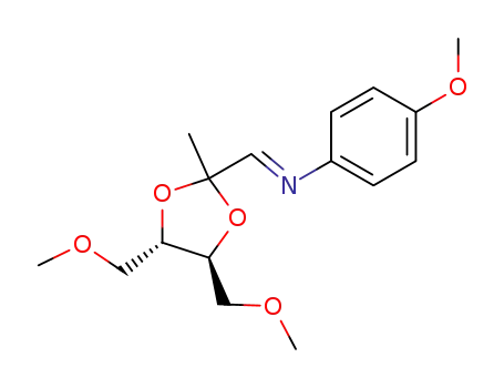 Molecular Structure of 139308-00-2 ((4S,5S)-4,5-Dimethoxymethyl-2-(N-p-methoxyphenyl)iminomethyl-2-methyl-1,3-dioxolane)