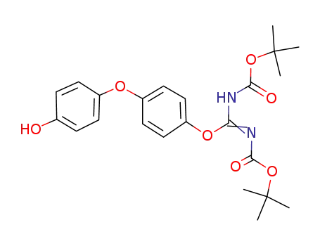 Molecular Structure of 1073524-89-6 (1,3-di(tert-butoxycarbonyl)-2-[4-(4-hydroxyphenoxy)phenyl]isourea)