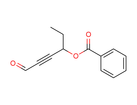 Molecular Structure of 229176-13-0 (1-ethyl-3-formyl-2-propynyl benzoate)