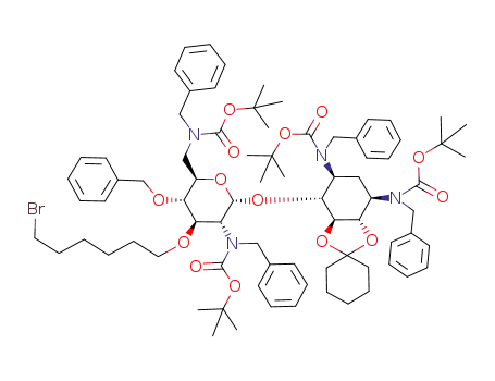 3'-O-(6''-bromohexyl)-4'-O-benzyl-5,6-O-cyclohexylidene-tetra-N-benzyl-tetra-N-tert-butoxycarbonylneamine