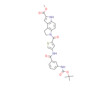 6-[4-(3-<i>tert</i>-butoxycarbonylamino-benzoylamino)-thiophene-2-carbonyl]-3,6,7,8-tetrahydro-3,6-diaza-<i>as</i>-indacene-2-carboxylic acid methyl ester