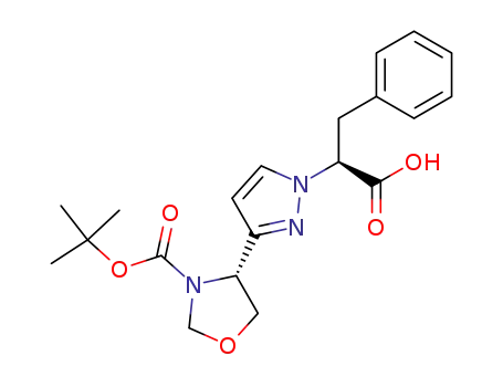 4-[1-(1-carboxy-2-phenyl-ethyl)-1<i>H</i>-pyrazol-3-yl]-oxazolidine-3-carboxylic acid <i>tert</i>-butyl ester