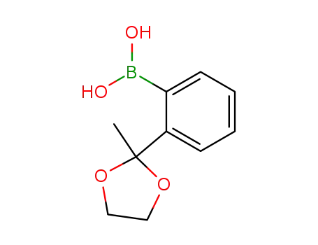 Molecular Structure of 243140-14-9 (2-(2-METHYL-1,3-DIOXOLAN-2-YL)PHENYLBORONIC ACID)