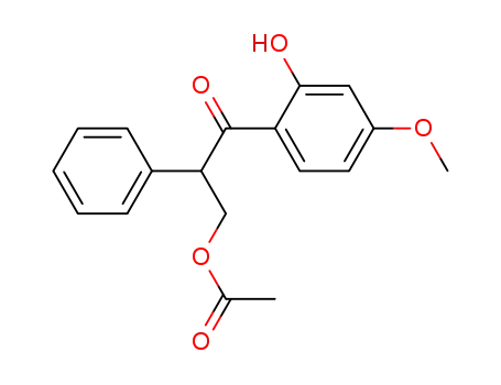 Molecular Structure of 92714-95-9 (1-Propanone, 3-(acetyloxy)-1-(2-hydroxy-4-methoxyphenyl)-2-phenyl-)
