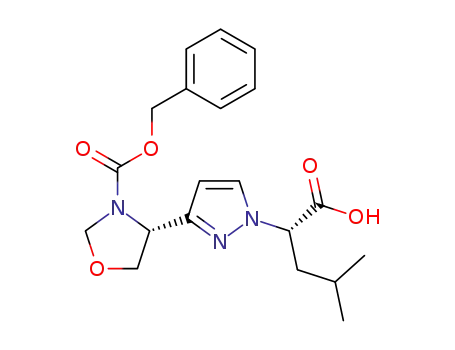 (R)-4-[1-((S)-1-Carboxy-3-methyl-butyl)-1H-pyrazol-3-yl]-oxazolidine-3-carboxylic acid benzyl ester