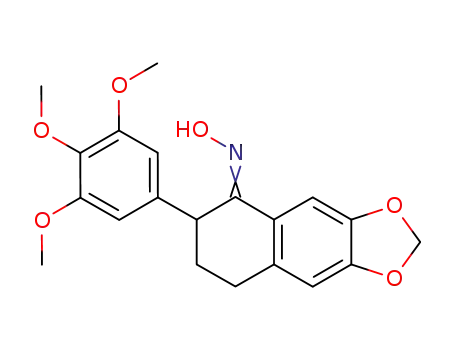 Naphtho[2,3-d]-1,3-dioxol-5(6H)-one,
7,8-dihydro-6-(3,4,5-trimethoxyphenyl)-, oxime