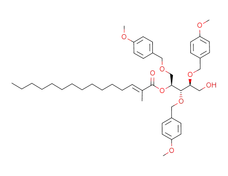 (E)-2-Methyl-pentadec-2-enoic acid (1S,2S,3S)-4-hydroxy-2,3-bis-(4-methoxy-benzyloxy)-1-(4-methoxy-benzyloxymethyl)-butyl ester