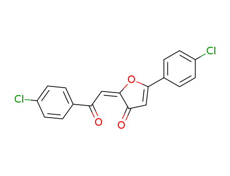 Molecular Structure of 288072-76-4 (5-(4-Chloro-phenyl)-2-[2-(4-chloro-phenyl)-2-oxo-eth-(E)-ylidene]-furan-3-one)
