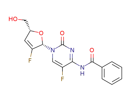 5-fluoro-1-(2,3-dideoxy-2-fluoro-β-L-glycero-pent-2-enofuranosyl)-N<sup>4</sup>-benzoylcytosine