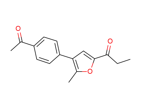 Molecular Structure of 1160843-96-8 (1-(4-(4-acetylphenyl)-5-methylfuran-2-yl)propan-1-one)